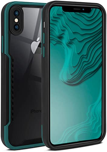 Coque hybride iPhone X/XS transparente antichoc avec protection écran silicone