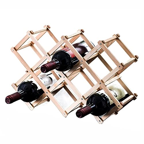 Soporte de madera plegable para 10 botellas de vino miniatura 1