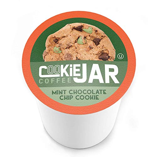 Cookie Jar Mint Chocolate Chip Flavored Coffee Pods for Keurig K Cup Brewers, 40 Count – Refreshing Mint and Chocolate Blend for a Unique Coffee Experience