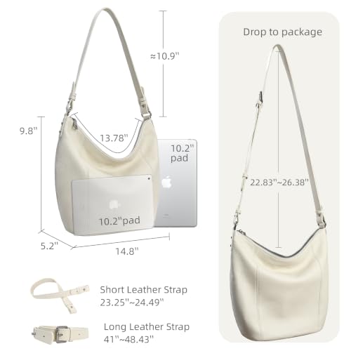 Image of Iswee Soft Leather Hobo Shoulder Crossbody Handbag Purse for Women Tote