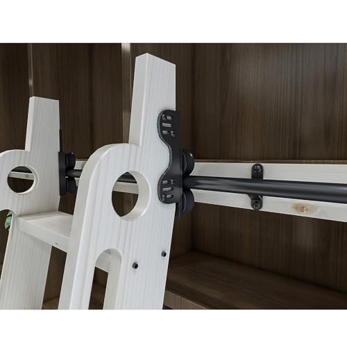 Kit de rail coulissant pour échelle de bibliothèque noire rétractable avec frein
