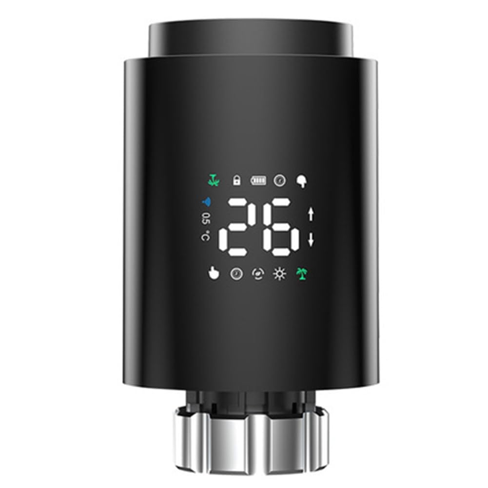 Ctrlzs Black Tuya Zigbee Smart Radiator Actuator Trv Programmable Thermostatic Radiator Valve App Remote Temperature Controller