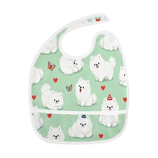 decor gift Absorbent Bibs with Snaps with Button Snap 2 Pack Travel Baby Cute White Samoyed Dog baberos impermeables para nina