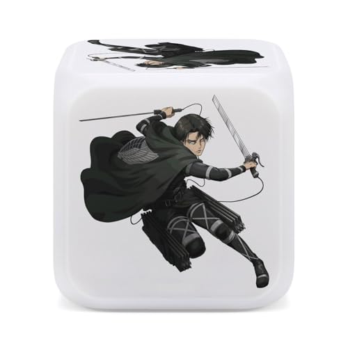 目覚まし時計 進撃の巨人 リヴァイ 兵長 LEDデジタル 温度計/月日/曜日 12/24時間の切替 枕元ライト 夜間照明 大音量 電池式 部屋 寝室用