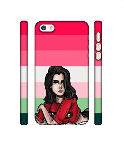 Image of Amazon Brand - Solimo Designer Lady Vector with Line 3D Printed Hard Back Case Mobile Cover for Apple iPhone 5 / 5S