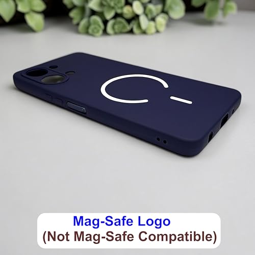 Image of SBMS Silicone Back Cover Case for Vivo Y21 5G / Vivo Y11 5G | Soft Micro-Fibre Lining Inside | Magsafe Print On Back Side Camera Protection Bump | Shockproof Case Vivo Y21 5G 2026 (Blue)