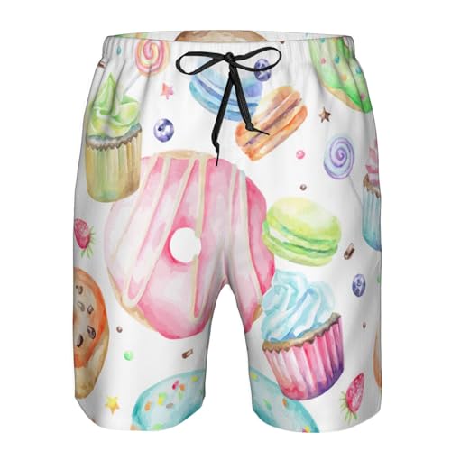 Cupcakes Donuts Muffins Sugar Mens Casual Shorts Drawstring Summer Beach Stretch Golf Shorts for Men Workout Athletic Casual4