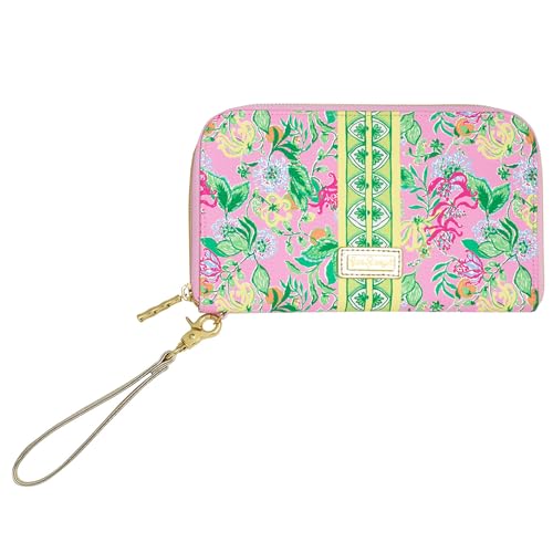 Lilly Pulitzer Travel Wallet Passport Holder, Vegan Leather Wristlet Wallet for Women, Travel Document Organizer, Via Amore Spritzer