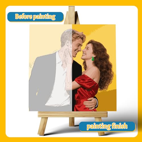 Custom Paint by Numbers for Adults, DIY Canvas Paint by Numbers for Beginners, Personalized Customized Oil Painting Kits, Make Your Photo, Colorful Set Gift For Family, Friends, Pets Home Decoration