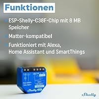 Shelly 1 Gen3 - WLAN & Matter Smart-Schalter-Relais mit Potentialfreie Kontakte, 1 Kanal 16A, Lichtschalter, Garagentoröffner, Smart Home, Zeitschaltuhr, Alexa, Google, Kein Hub Erforderlich (4 Stück) – Ansicht 4