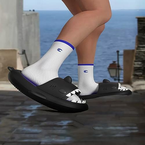 Zureto Two Color Shark Slides Shark Slides Bicolor Novelty Cloud Shark Slippers Anti-Slip Quick Drying Shark Sliders4