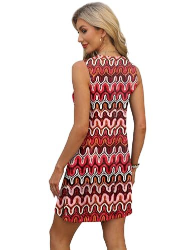 Image of BKRIVE V-Neck Summer Casual Beach Dresses for Women 2026 Vacation Women's Sleeveless Sundress with Split