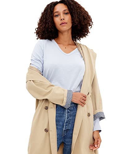 GAP Womens Foreversoft Long Sleeve V-Neck T-Shirt T Shirt, ICY Blue, Small US