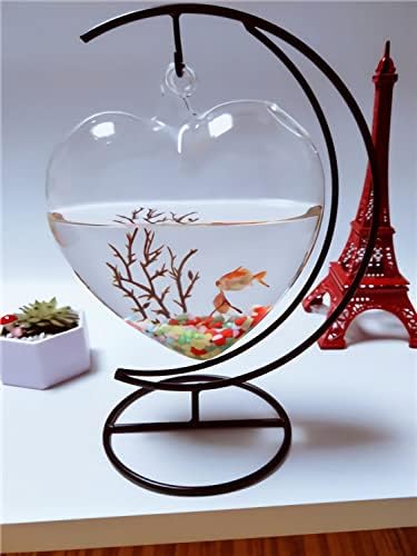 Eidoct Ornament Display Stand, Moon Shaped Iron Hanging Stand Rack Holder for Home Wedding Decoration, Hanging Glass Globe and Witch Ball(Without Glass Bottle) (2)