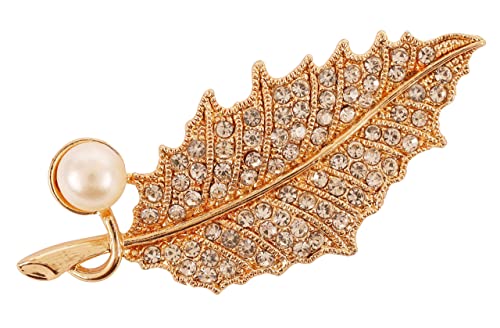 Image of Touchstone Indian Bollywood Handcrafted Designer Jewelry Brooch Lapel Pin in Gold Or Silver Tone for Women.