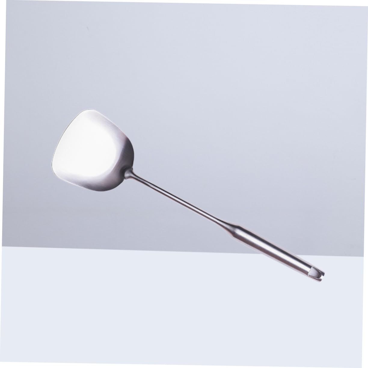 Amosfun 2 Pièces 304 ustensile de cuisine tourneur de frites spatules pour ustensiles de cuisine antiadhésifs wok chinois poêles à frire spatule à frire saptule en acier inoxydable Silver
