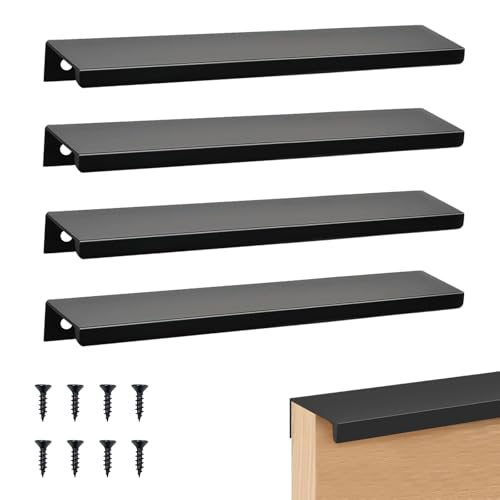 CAIXIANGYU 4 piezas tiradores para cocina，tiradores ocultos para puertas, para dormitorio cocina armario, Negro 12cm/15cm (150MM)
