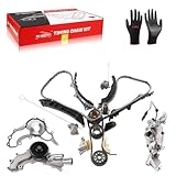 Timing Chain Kit Compatible with Jeep Grand Cherokee/Wrangler 3.6L 2011-2017, Fits Dodge Challenger/Chrysler 300C & Maserati Ghibli - Aluminum with Oil/Water Pump - 05184352af, 68312674aa