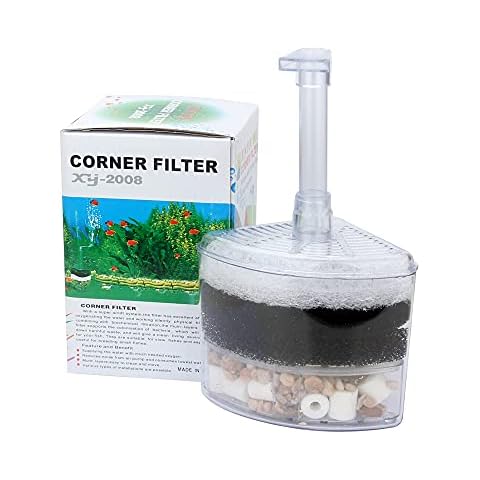 SENZEAL Multi Layer Corner Aquarium Sponges Filter for Fish Tank with Valve Check Filter Media S Size Cover