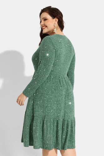 Image of RITERA Plus Size Dresses for Curvy Women Summer Spring Womens Dress V Neck Short Sleeve Casual Dress with Pockets XL-5XL