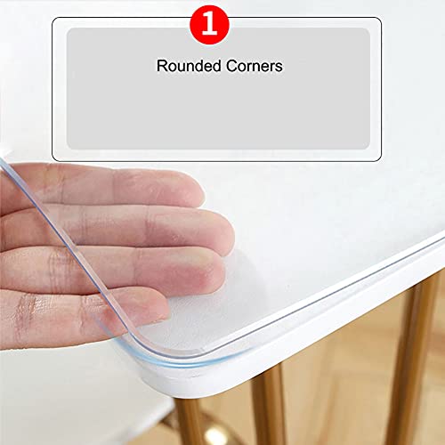 Nappe transparente PVC écologique tapis table anti-chaud rectangulaire - 4