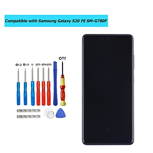 Pantalla Super AMOLED de 6.5 pulgadas para Samsung S20 FE con marco negro resistente 3