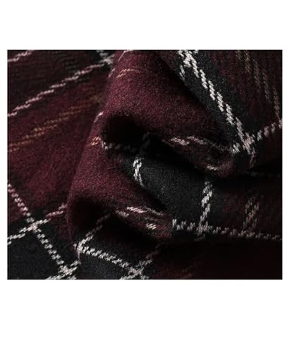 Women's Plaid Woolen Mini Skirt High Waist Thickened A- Line with Back Split Polyester Fiber Skirts2