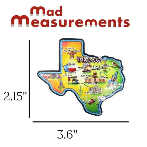 Imán decorativo mapa metálico de Texas 2.15 x 3.6 miniatura 2