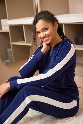 Image of LeeHanTon Sweat Suits for Women Set Comfortable Sweat Outfits Workout Suit Zip Velour Hoodie and Jogger Sport Suit
