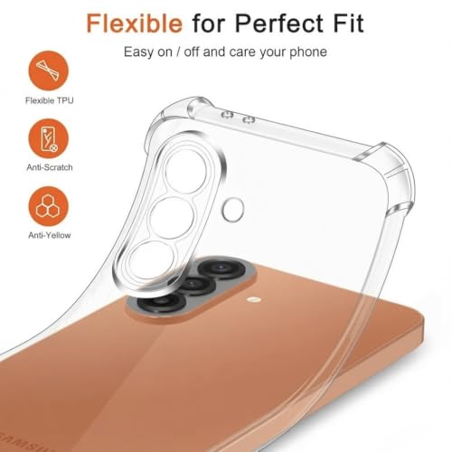 Image of Lustree Case for Samsung Galaxy M36 /F36 Black | Transparent Clear TPU, 4 Corner Air Cushion Protection, Camera Protection, Slim & Stylus Compatible With Samsung M36 / F36