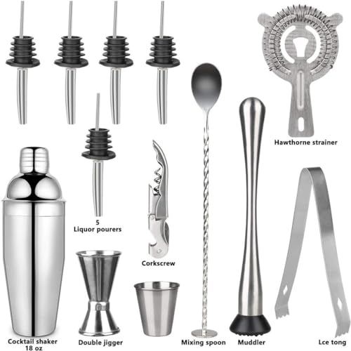 Set coctelera acero inoxidable 14 piezas miniatura 5