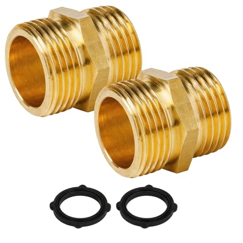 Hourleey Garden Hose Adapter, 3/4 Inch Male to Male...