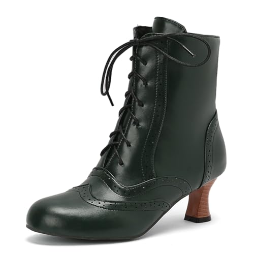 Bottes vintage victoriennes à lacet et talon moyen confort pointure 39