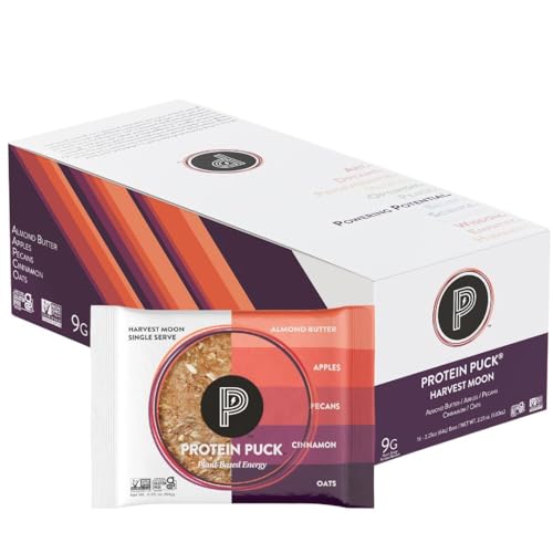 Protein Puck Plant Based Bars 16 Count 2.25 oz Single Serve Harvest Moon