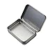 AKOAK 2 Pieces 4.5 x 3.3 x 0.86 Inch Rectangular Empty Hinged Tin Box Containers for Home Storage or Outdoor Active Storage Containers