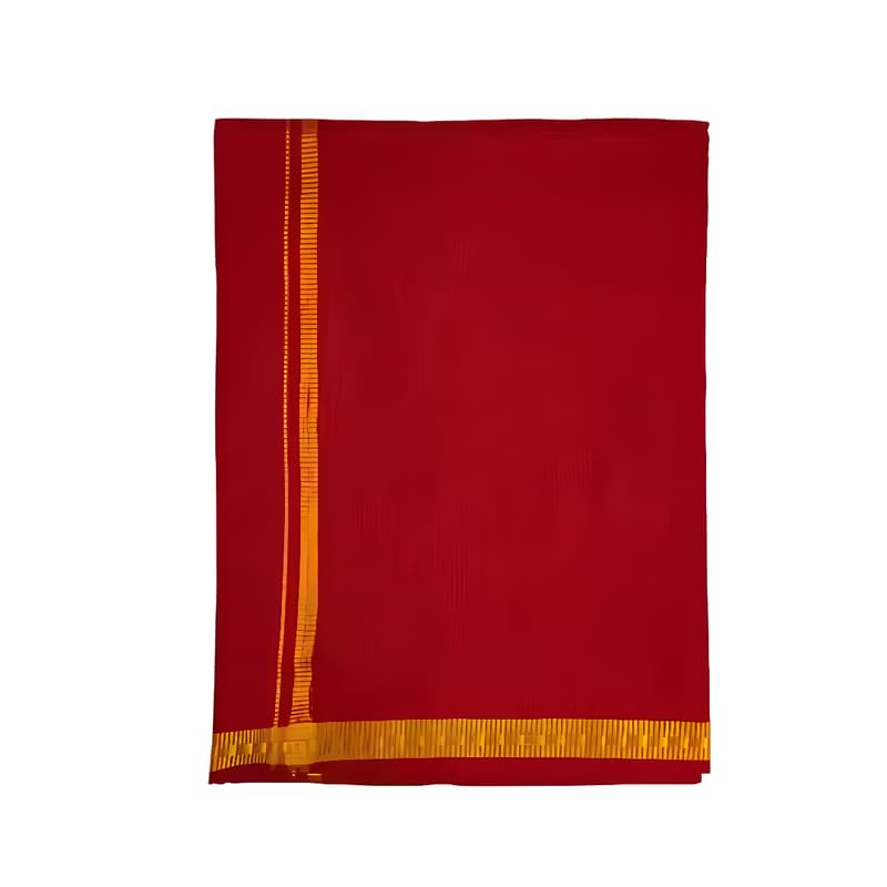Red_Color_Pentex_Dhoti Vibrant Red Color Eye-catching shade that adds a festive and royal touch to traditional attire.-image-8