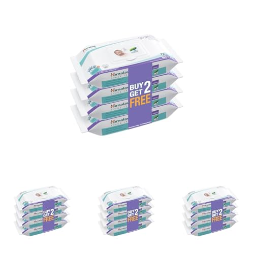 Image of Himalaya Gentle Baby Wipes with Lid (72 wipes x16 packs -288 wipes) |100% Biodegradable Plant-based fabric | Indian Lotus & Aloe Vera | Skin Friendly PH| Extra Soft