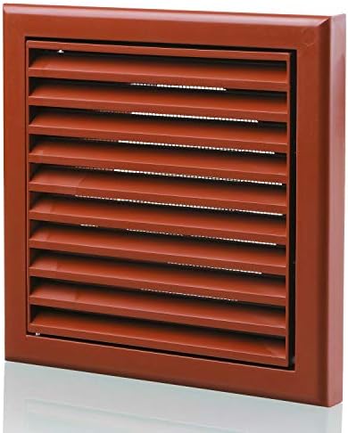 Vents 4 inch - 100 mm Square White Louvered Wall Ventilation Grille with Mesh for Extractor Loft Fan Bathroom Pipe Cover for Wall Ceiling Bedroom Living Room  Duct Extractor Grill
