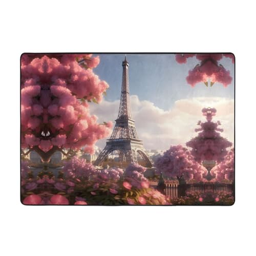 Tapis de sol doux Tour Eiffel isolant pour grand salon moderne