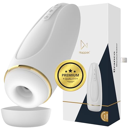 Masturbateur - Nappex Branco - Succion et Vibration, Mains Libres, Blanc