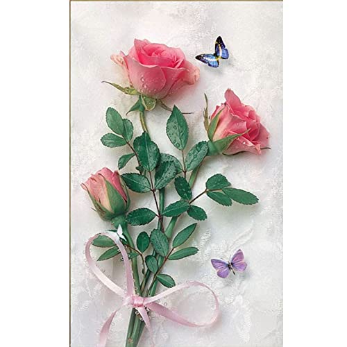 Diamond painting fleurs roses 5D kit complet broderie point de croix