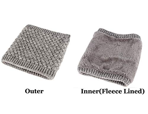 Flygo Women's Winter Knitted Neck Warmer Faux Fur Lined Gaiters Scarves3