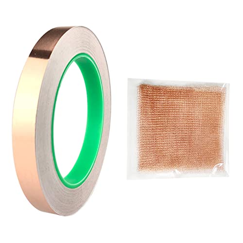 Cinta De Cobre Adhesiva Conductora EOUIAV - 5mm X 20m, Doble Cara, Para Blindaje EMI, Soldadura Y Reparaciones