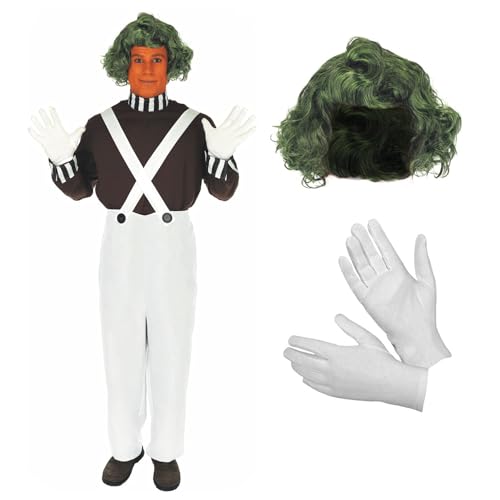 Fun Shack Disfraz Trabajador De La Fabrica De Chocolate Hombre, Disfraz Personaje Cuento, Disfraz Personaje Pelicula, Disfraz Willy Hombre, Disfraz Carnaval Hombre Talla XL