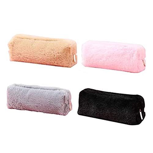 4 Pièces Trousse à Crayons en Peluche,Trousse à Stylo,Trousse à Stylo en Peluche,Papeterie Trousse Maquillage,pour Étudiants,Bureau,Scolaires,Monnaies,Stockage Cosmétique,21 * 6 * 9cm