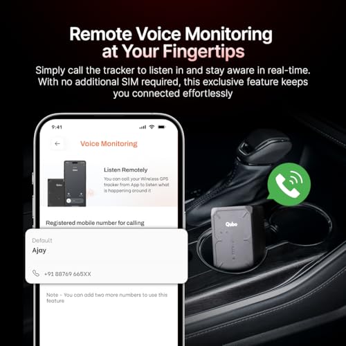 Image of Qubo Wireless GPS Tracker from Hero Group | Free 4G SIM & 12 Months Recharge + 1 Year Cloud Subscription | Voice Monitoring | 10000 mAh Battery | Ride Start & Geo Fence Alerts | For Car, Bike, & Truck
