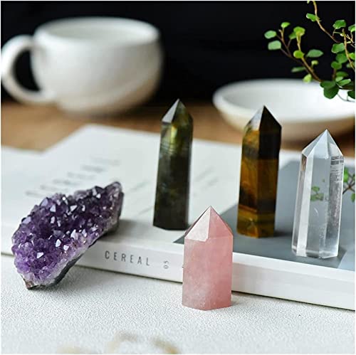 Piedras naturales en bruto con forma de prisma hexagonal para decoración de interiores 3