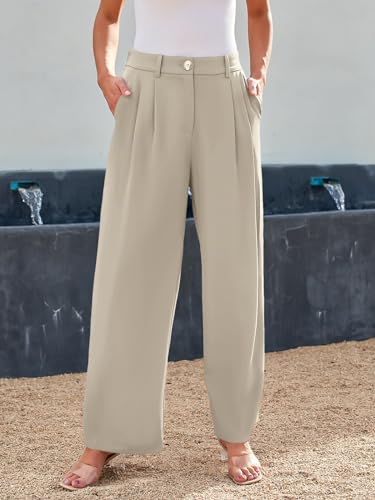 Image of LILLUSORY Womens Wide Leg Dress Work Flowy Pants Business Casual Outfits