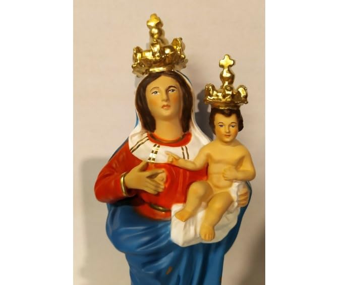 Generico ArteSacraCaravaggio Statua della Madonna delle Grazie cm 35 (13,77 inches) in resina decorata a mano di produzione artigianale italiana