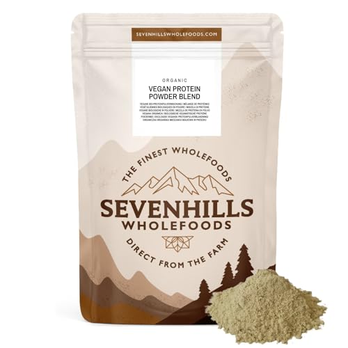 Sevenhills Wholefoods Organic Vegan Natural Protein Powder Blend, Rice, Hemp, Pea Protein, 900g